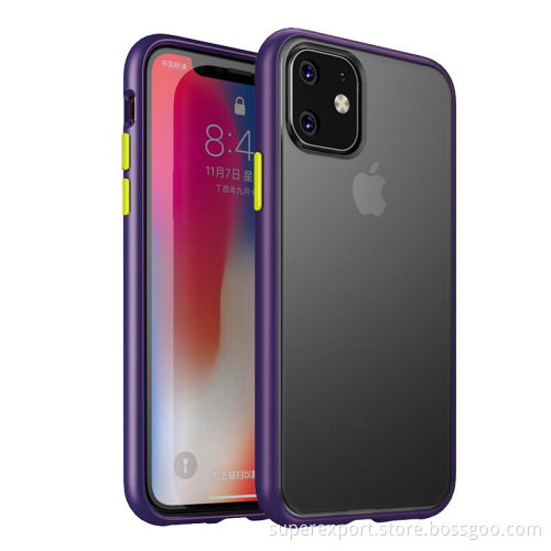 Frosted Semi-transparent PC+PC Anti-scratch protection phone case for iPhone